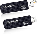 GIGASTONE V30 128GB USB 2.0 Flash Drive 2-Pack, Capless Retractable Design Pen Drive, Carbon Fiber Style, Reliable Performance & Durable