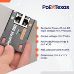 PoE Texas 24 Multi Port PoE+ Injector with 48v 240w Power Supplies - 10/100/1000 Gigabit Passive Power Over Ethernet Means Versatility - 30W PoE Injector for WiFi Access Point, PTZ Camera, IP Phone