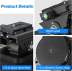 Soonpho M4 Motorized Rotating Panoramic Tripod Head, Remote Control 360° Pan Tilt Head with Mobile Phone Clip for DSLR Cameras, Camcorders, Smartphones, Tripod