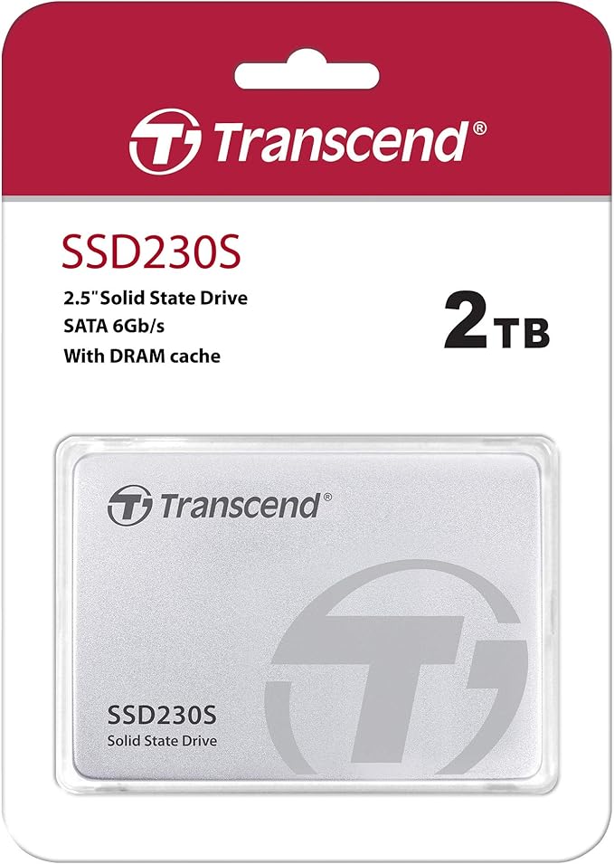 Transcend 2TB 2.5" SATA III 6Gb/s SSD with DRAM, Up to 560MB/s, Compatible with PS4, Laptops, Desktops, PCs, Notebooks, Internal Solid State Drive with SLC Cache, 3D TLC NAND, RAID Engine, LDPC Coding
