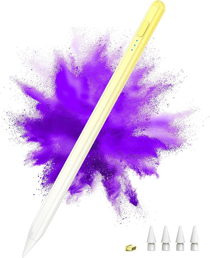 Apple iPad Pencil Alternative, 15Min Fast Charge, Palm Rejection & Tilt Sensitivity for iPad 2018-2024, Pro 12.9/11/13", "M4, Air 5/4/3/11"-13", Mini 6/5