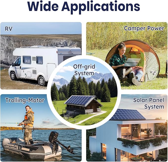 12V 200Ah Plus LiFePO4 Battery, Timeusb Lithium Battery with 200A BMS, Max. 2560W Power, 4000-15000 Deep Cycles, 10-Year Lifetime, Perfect for RV, Camping, Marine, Solar Off Grid, Backup System