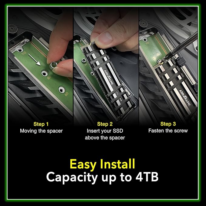 Addlink A93 1TB Storage Expansion for PS5 Console with Heatsink, Up to 7400mb/s, Gen 4 PCIe NVMe m.2 2280, SLC Cache Internal Solid State Drive(‎ad1TBA93M2P)