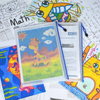 AUSTARK 20 Pcs Zipper File Bags, Plastic Mesh Pouch, Board Game Storage Bag, Waterproof Bags for Office School (A4 Size 13.4''x9.4'', White and Blue)