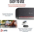 Poly Sync 20 USB-C Personal Portable Smart Speakerphone (Plantronics) – Long Battery Life – Noise/Echo Reduction -Works w/Teams (Certified), Zoom, PC, Mac, Mobile – Amazon Exclusive