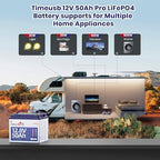 12.8V 50Ah Pro LiFePO4 Battery, 15000+ Cycles Batteries with Grade A Battery Cells, Built-in 50A BMS, Perfect Deep Cycle Lithium Power for Solar System, Home Back Up, RV, Kayak etc