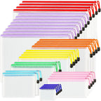 32pcs Mesh Zipper Pouch Bags, 8 Sizes, 8 Colors Zipper Pouches for Organizing, Board Game Storage, Travel, School Office