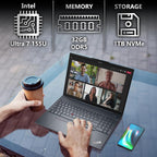 Lenovo ThinkPad T16 Gen 3 Business Laptop 16” FHD+ Display, Intel Ultra 7-155U (Beats i7-1355U), 32GB DDR5 RAM, 1TB SSD, 5MB Webcam, WiFi 6E + BT, RJ-45, HDMI, Win 11 Pro, AI Copilot - Black