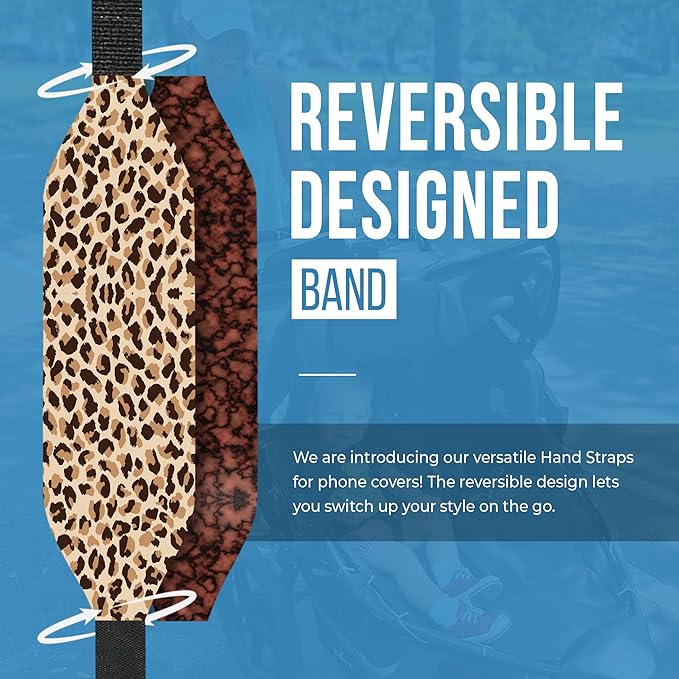 Phone Grip Strap - Reversible Finger Holder for Phone Back, Customizable Anti-Slip Design, Wireless Charging Compatible Detachable Holder for iPhone - Tortoise