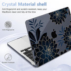 Case for MacBook Air 15 Inch 2025 2024 2023 Release M4 A3241 M3 A3114 M2 A2941, Hard Shell with Screen Protector & Keyboard Cover, Compatible with Touch ID, Flower Dahlia