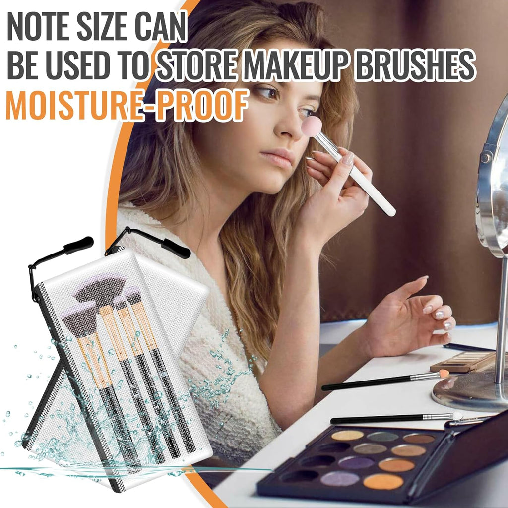 24pcs Mesh Zipper Pouch Bags 9.3 x 4.7 Inches, Black Small Clear Pouches Bulk, Travel Cosmetics Organization, Classroom and Office Supplies