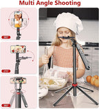 Huryfox Selfie Stick Phone Tripod - 71 inch Tall Cell Phone Holder with Detachable Wireless Remote, Phone Stand for Recording, Video and Picture, Compatible with iPhone, Android Phone, Camera & Gopro