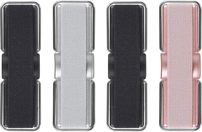 Phone Strap, CISID 4 Pcs Phone Finger Holder Back of Phone Grip with Stand Suitable for iPhone Samsung and Most Smartphones(Black Black Silver Rose Gold 4PCS)