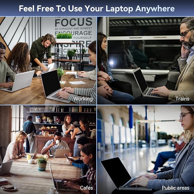 Laptop Privacy Screen 14 Inch Compatible with HP/Dell/Acer/Samsung/Asus/Lenovo/Toshiba,16:10 Aspect Removable Anti Glare Blue Light Filter Protector, 14 in Laptop Privacy Screen Shield