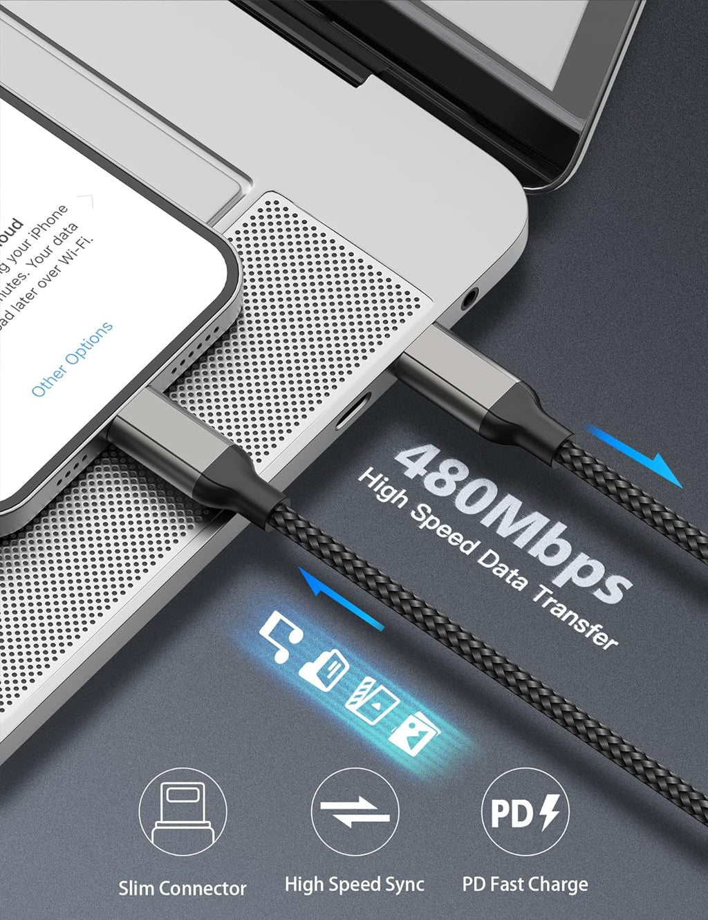 10ft USB C to Lightning Cable 2Pack,[Apple MFi Certified]Power Delivery USB C iPhone Charger Fast Charging,10 foot Nylon Braided Type C to Lightning Cord for iPhone 14 13 12 11 Pro Max XR XS 8 SE iPad