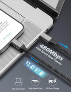 10ft USB C to Lightning Cable 2Pack,[Apple MFi Certified]Power Delivery USB C iPhone Charger Fast Charging,10 foot Nylon Braided Type C to Lightning Cord for iPhone 14 13 12 11 Pro Max XR XS 8 SE iPad