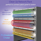 Cat6a Patch Cables 3ft (24 Pack) Slim, Cat6 Ethernet Patch Cable Pure Copper, Flexible Cat 6 Patch Cable 550MHZ 10G, Space-Saving Cat 6A Network Cables for Patch Panel, Purple