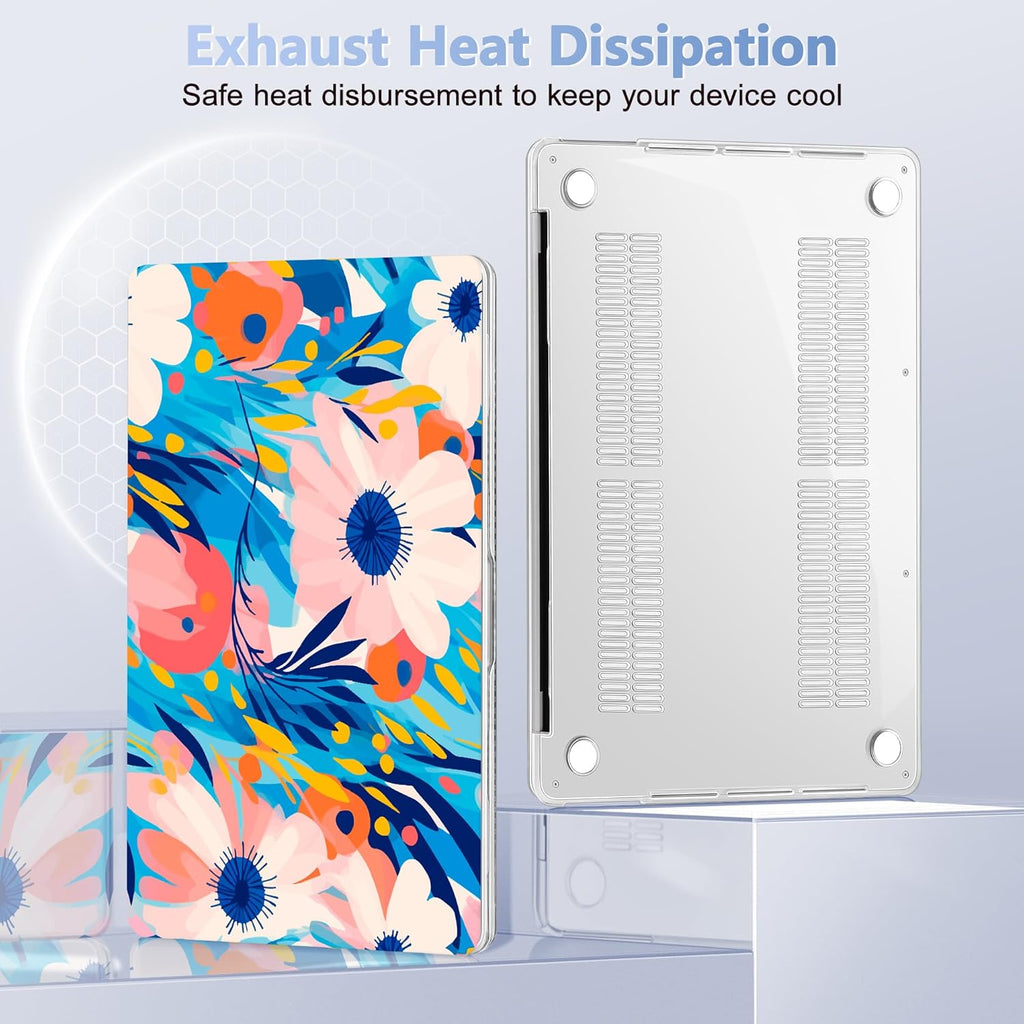 Case for MacBook Pro 13 inch with/Without Touch Bar (2016-2022, M2 A2338 M1 A2289 A2251 A2159 A1989 A1706 A1708), Hard Shell + Keyboard Cover + Dust Plug, Ornament