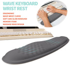 2-in-1 Ergonomic Set, Wave Rise Keyboard Wrist Rest and Massage Bulge Slope Mouse Pad Wrist Support, Cushion Memory Foam Integrated to Relieve Wrist Pain, Deep Gray