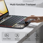 Keyboard Case for 12.9 inch iPad Pro 6/5/4/3rd Gen & 13 inch iPad Air (2025 M3, 2024 M2) Wireless Keyboard with Trackpad 7 Color Backlit, Transparent Protective Cover with Pencil Holder (Black)