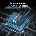 4TB SSD NVMe M.2 2280 PCIe Gen4 x4 Internal Solid State Drive - Up to 7300MB/s, 4TB SSD PS5 Dynamic SLC Cache, PS5 Compatible for Gaming PC Laptop(EN870)