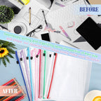 Jetec 32 Pcs Mesh Zipper Bags Toy Storage Bikini Organizer Bag Bolsas Para Guardar Trajes De Baño Waterproof Zipper Reusable Pouch Puzzle Multipurpose for Storage Office(Classic Color,13 x 9.5 Inch)