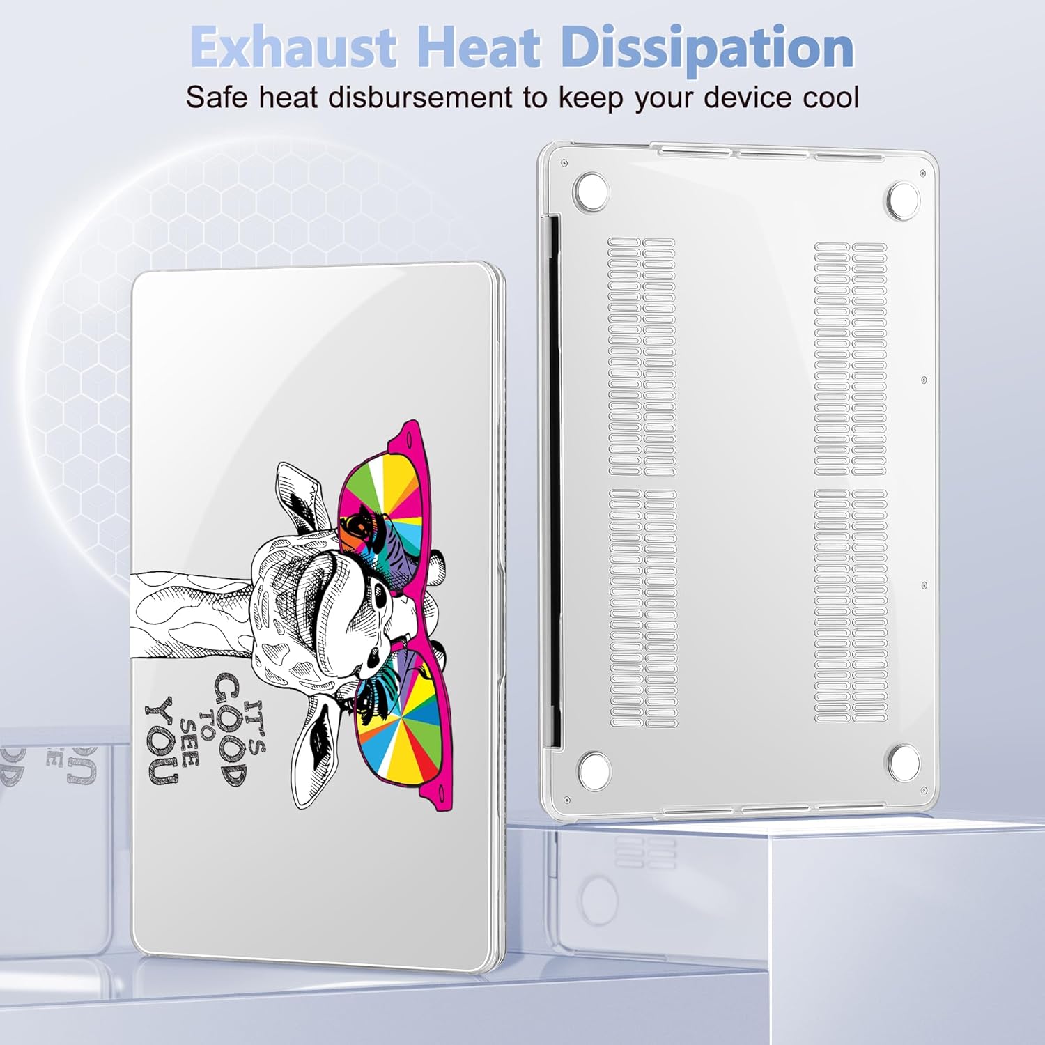 Case for MacBook Pro 13 inch with/Without Touch Bar (2016-2022, M2 A2338 M1 A2289 A2251 A2159 A1989 A1706 A1708), Hard Shell + Keyboard Cover + Dust Plug, Giraffe