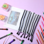 Jetec 32 Pcs Mesh Zipper Bags Toy Storage Bikini Organizer Bag Bolsas Para Guardar Trajes De Baño Waterproof Zipper Reusable Pouch Puzzle Multipurpose for Storage Office(Black,9 x 7 Inch)