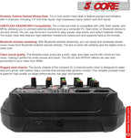 5 Core Audio Mixer 4 Channel DJ Mixing Board Small Bluetooth USB Analog Mezclador De Audio w Phantom Power Console for Live Recording Podcast Karaoke PARENT MX 4CH (Black)