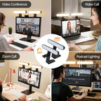 yAyusi Dual-lamp Video Conference Lighting, LED Streaming Light with Remote and Touch Control, Zoom Lighting for Computer,Webcam Laptop Monitor Ring Light for Video Calls/Zoom Meetings/Video Recording