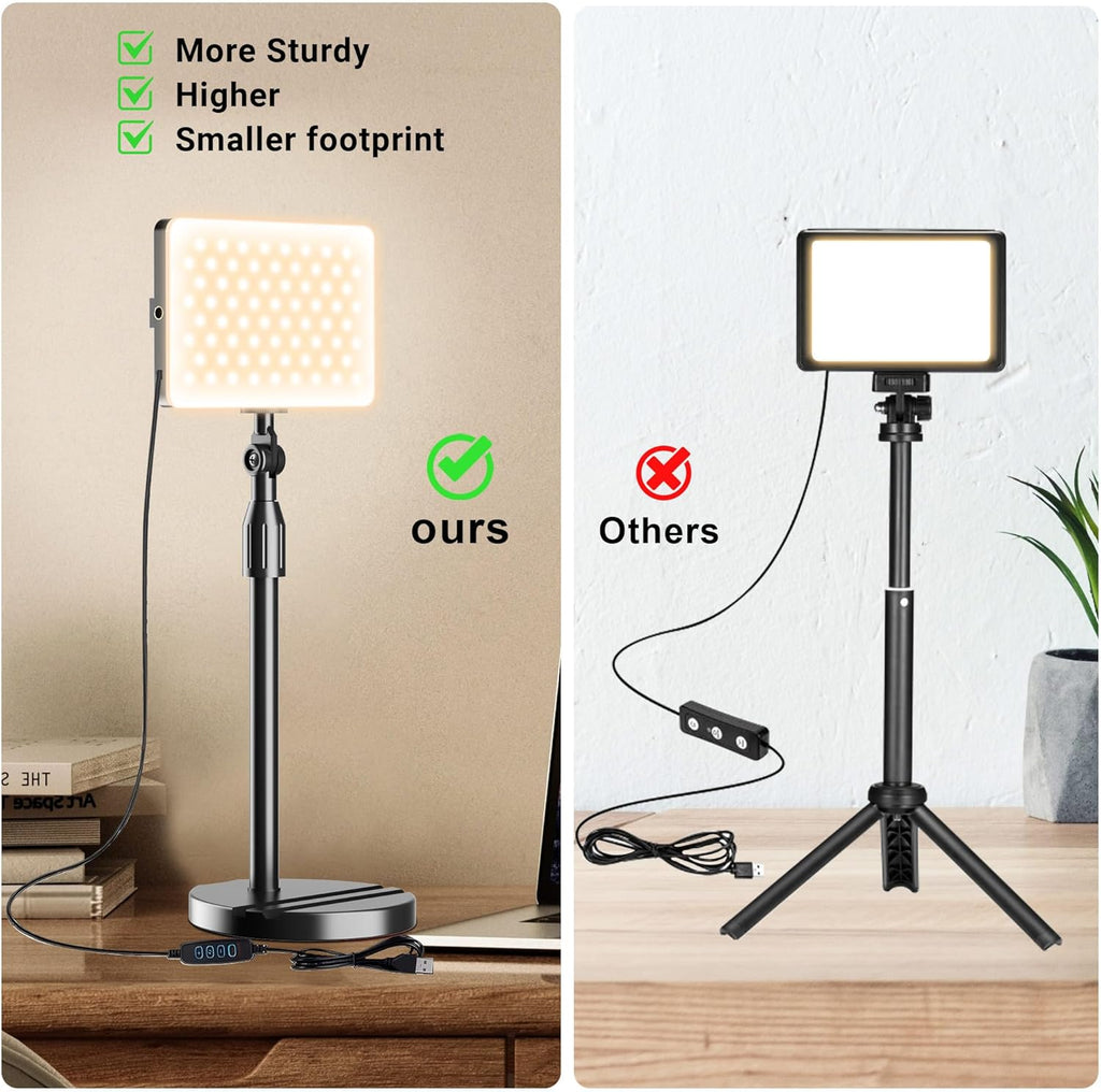 2-Pack LED Video Light with Stand, Home Studio Back Lights, Photo Lights with Color Filters for Close Photography Lighting YouTube Video Recording, Desk Game Steaming