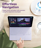 GreenLaw for iPad 11th(A16,2025)/10th(2022) Generation Case with Keyboard, Magic-Style Keyboard Stand, 7 Color Backlit, Stain-Resistant Surface, Multi-Touch Trackpad, Light Purple