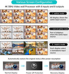 MT-VIKI 4K HDMI Matrix Switch 8X8 w/Web GUI & 3.5mm Stereo Audio w/IR Remote, 4K@30Hz, Rack Mount Switcher & Splitter, EDID, RS232, LAN Port, APP