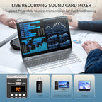 Audio Mixer, TKLBLS Professional 8 Channel DJ Mixer Board with 99-Bit DSP, Sound Board Mixing Console 7-Band EQ Output, USB Audio Interface, Bluetooth 48V Phantom Power For Karaoke Studio Streaming