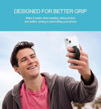 SURITCH Phone Grip Strap Finger Loop Holder for Back of Phone, 2-in-1 Soft Silicone Gripper Kickstand for iPhone Samsung and Most Cell Phone Cases, 3.15" Black