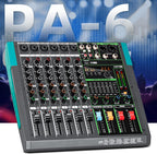 Depusheng PA6 professional DJ audio mixer 6 channel input built-in 256 kinds of DPS effects support 48V phantom power USB Bluetooth MP3 computer recording