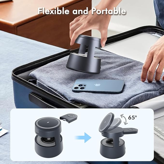 Wireless Charging Station for Magsafe: 4 in 1 Fast Charger Stand 15W with Mushroom Light for iPhone 16e 16 15 14 13 12 Pro Max - for Apple Watch Ultra and AirPods Series - Nightstand Bedside (Black)