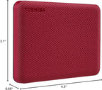 Toshiba Canvio Advance 1TB Portable External Hard Drive USB 3.0, Red - HDTCA10XR3AA
