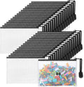 Jetec 32 Pcs Mesh Zipper Bags Toy Storage Bikini Organizer Bag Bolsas Para Guardar Trajes De Baño Waterproof Zipper Reusable Pouch Puzzle Multipurpose for Storage Office(Black,5.1 x 4.1 Inch)