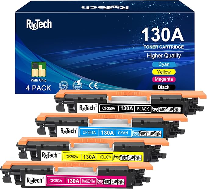 130A Toner Cartridge,Compatible Replacement for HP 130 A CF350A CF351A CF352A CF353A for HP Color Laserjet Pro MFP M177fw M176n M177 M176 Printer,Black Cyan Yellow Magenta,4 Pack