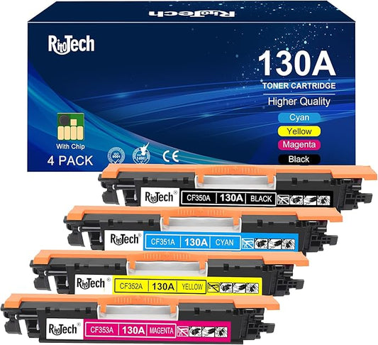 130A Toner Cartridge,Compatible Replacement for HP 130 A CF350A CF351A CF352A CF353A for HP Color Laserjet Pro MFP M177fw M176n M177 M176 Printer,Black Cyan Yellow Magenta,4 Pack