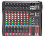 8 Channel Audio Mixer, Bluetooth Studio Mixer Audio DJ Sound Board Controller with USB, Sound Mixer Console Mixing Board for Professional and Beginners (8 Channel)