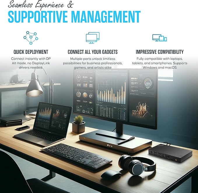 40AS0090US Lenovo Thinkpad Docking Station USB-C Gen 2-1 Year Warranty - Thinkpad Thunderbolt 3 Dock, HDMI, DisplayPort & USB C Cable - Universal Docking Station (Renewed)