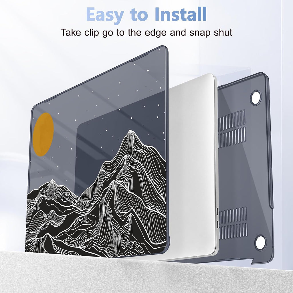 Case for MacBook Pro 13 inch with/Without Touch Bar (2016-2022, M2 A2338 M1 A2289 A2251 A2159 A1989 A1706 A1708), Hard Shell + Keyboard Cover + Dust Plug, Mountain