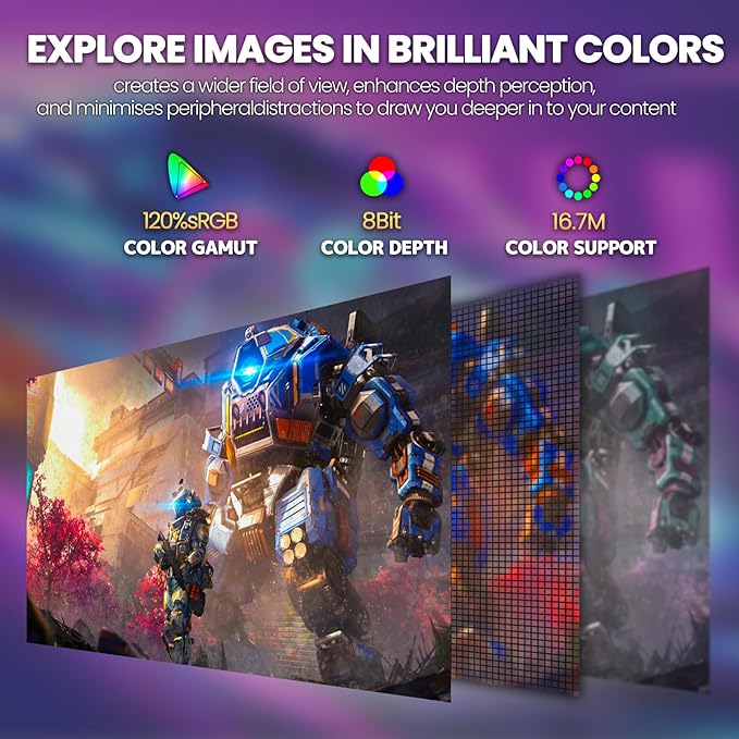 CRUA 27" Curved Gaming Monitor, 280Hz FHD (1920X1080P), 1800R VA Panel, 120% sRGB, Support AMD FreeSync, Low Blue Light, Ultra-Smooth Esports Display, HDMI 1.4 & DP 1.2, Wall Mountable Installs-Black