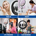 NEEWER RP19H Ring Light 19 Inches with Stand and 3 Phone Holders, Upgraded Touch Control, Smooth Dimming at 1%, 42W CRI 97+ 2540lux, Professional for Streaming Home Office Zoom Call Lighting