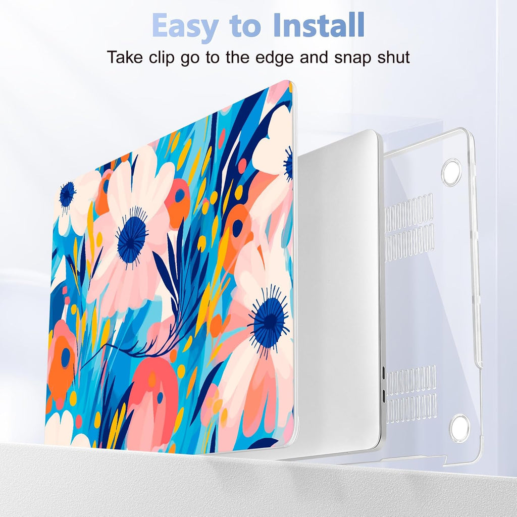 Case for MacBook Pro 13 inch with/Without Touch Bar (2016-2022, M2 A2338 M1 A2289 A2251 A2159 A1989 A1706 A1708), Hard Shell + Keyboard Cover + Dust Plug, Ornament