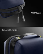 tomtoc Electronic Organizer Accessory Tech Pouch for MacBook Charger, Cables, Power Bank, Hard Drive, Cords, Water-resistant Storage Bag with Removable Card Slots for USB Adapter, Memory Card, Blue