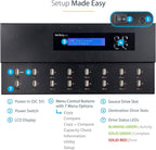 StarTech.com Standalone 1 to 15 USB Flash Drive Duplicator/Cloner/Eraser, Multiple USB Thumb Drive Copier / Sanitizer, System File / Sector-by-Sector Copy, 1.5 GB/min, 3-Pass Erase, LCD, TAA