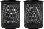 Comix Pen Holder Desk Organizer, Wire Mesh Pencil Cup with Foam Pad and Non-Slip Bottom Office Supplies Desk Accessories for Home Office School, 2 Packs